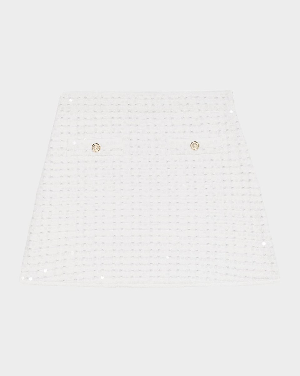 Jirtaly Sequined Knit Mini Skirt